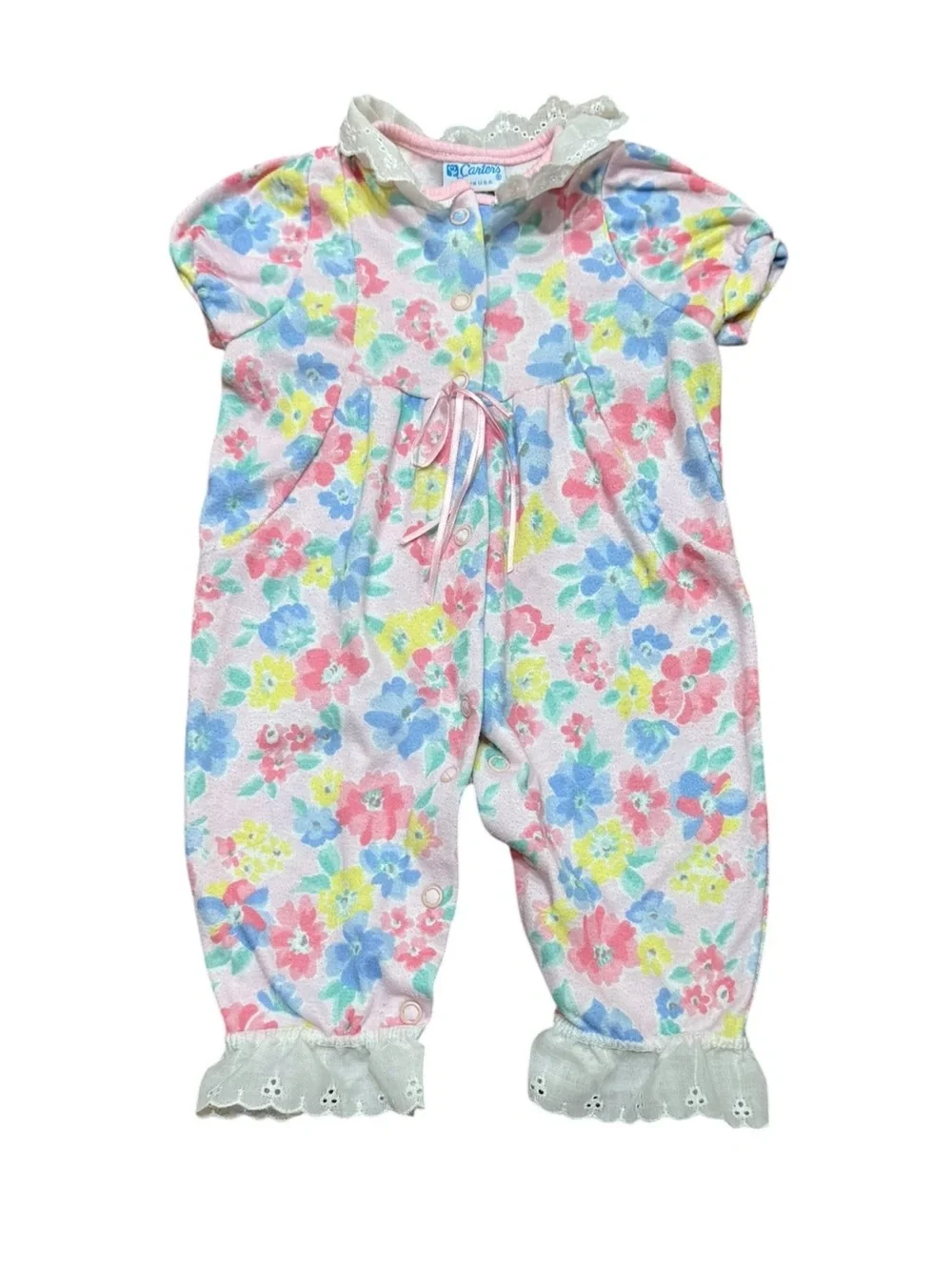 Vintage 90s Carter’s Baby Girl Floral Romper Medium 12-17lbs